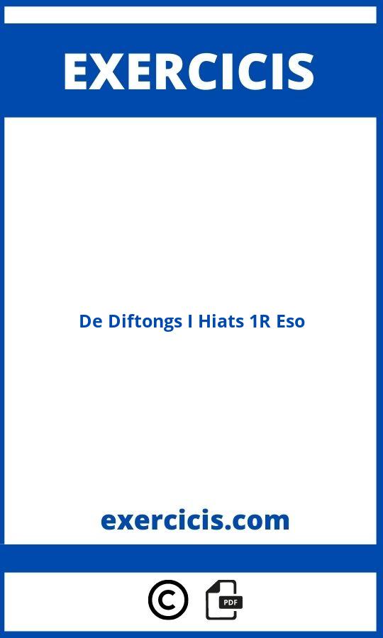 Exercicis De Diftongs I Hiats 1R Eso