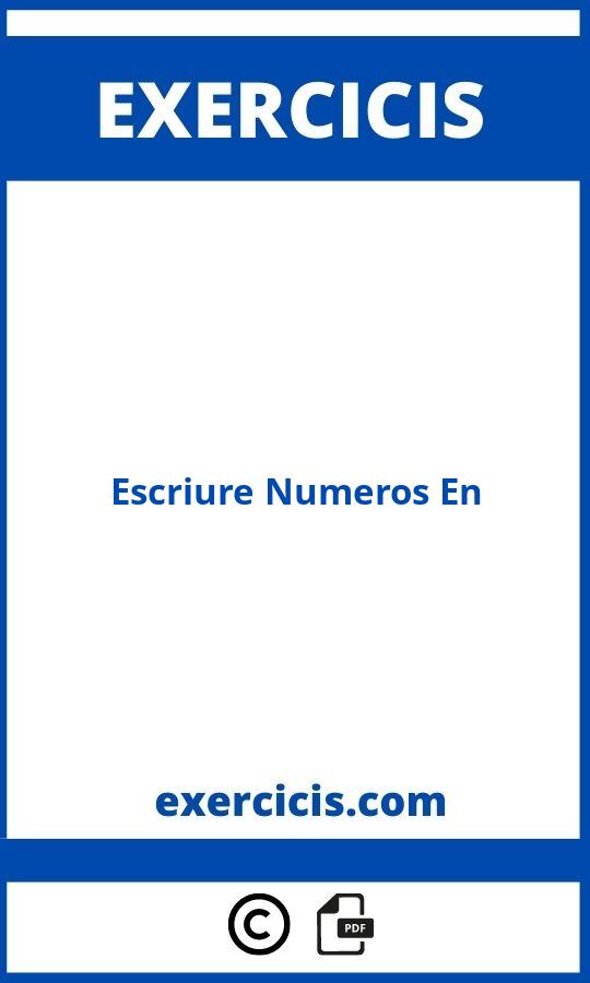 Exercicis Escriure Numeros En Catala Pdf